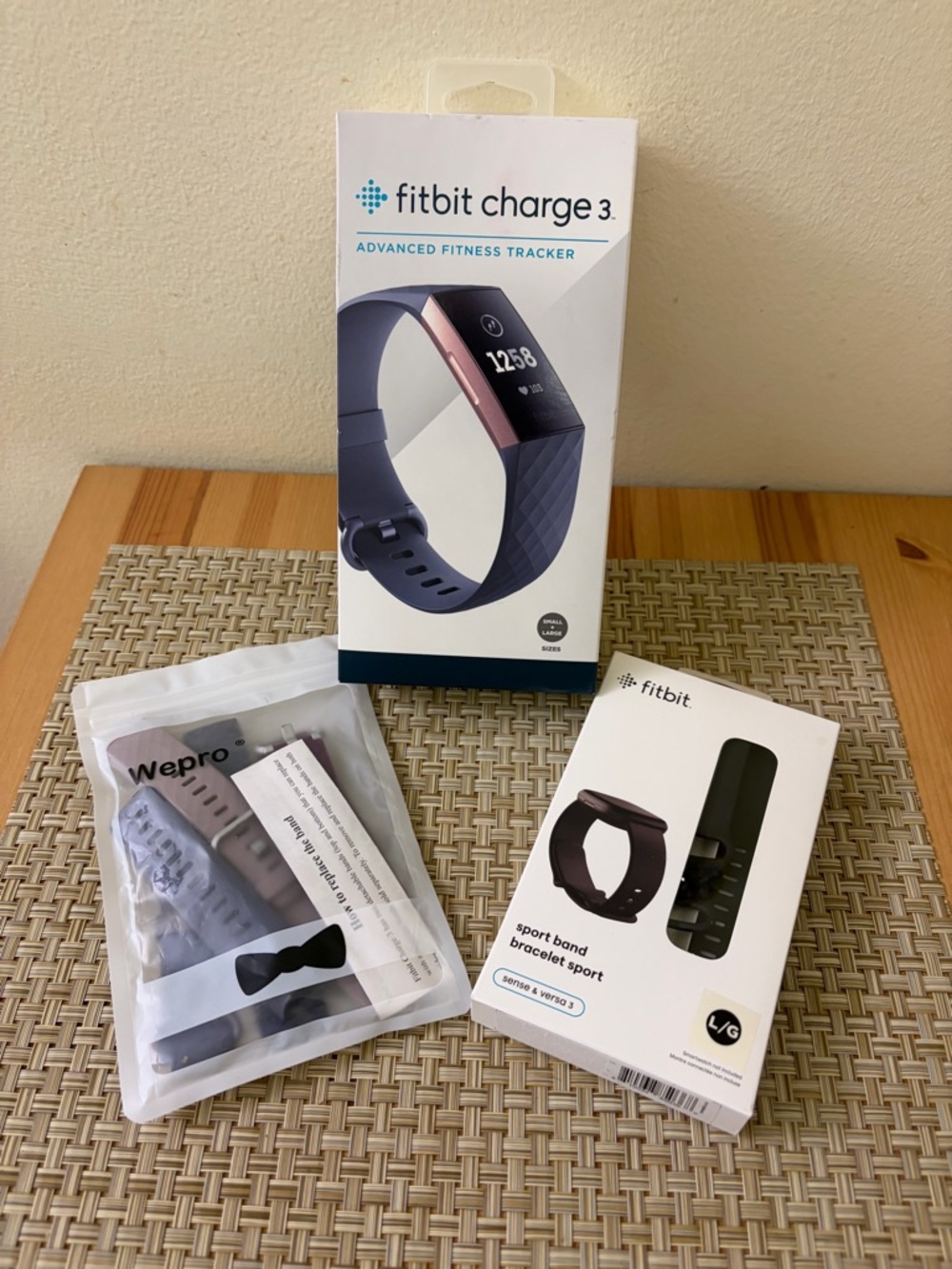 fitbit Charge 3 in Navy with Rose Gold Trim and Extra Bands